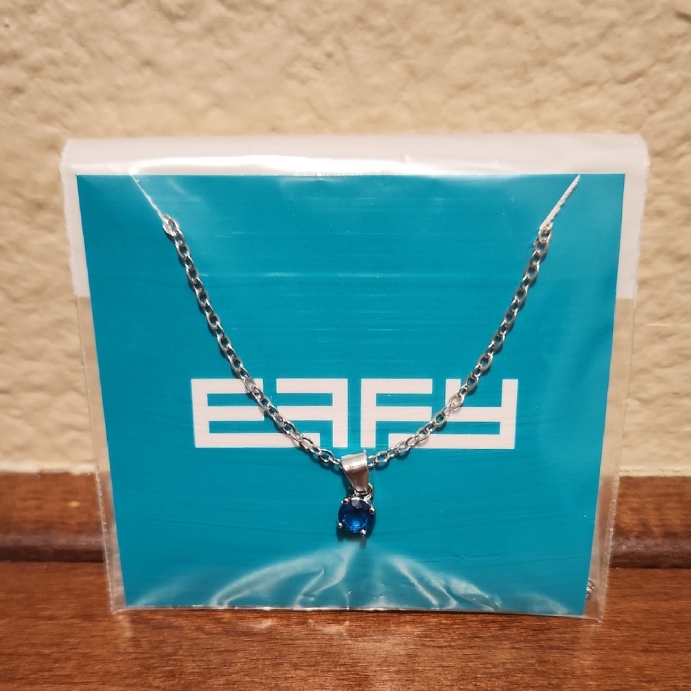 Effy Silver Chain with Deep Blue Gemstone